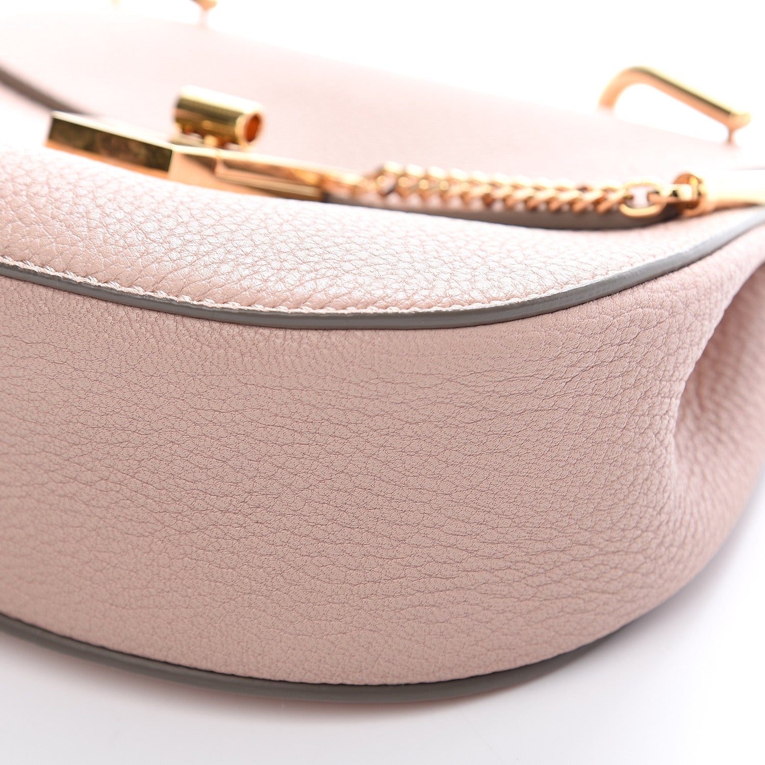 Chloe Grained Lambskin Mini Drew Shoulder Bag Cement Pink 9 of 13