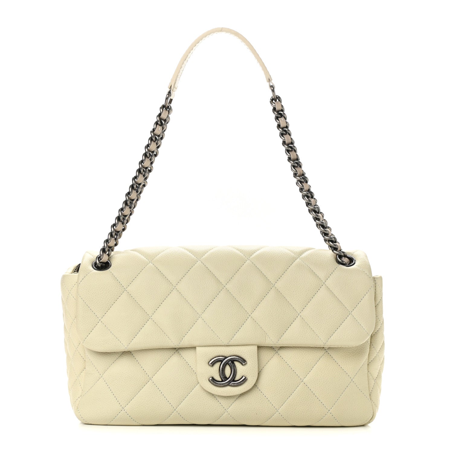 Chanel Caviar Quilted Coco Casual Flap Ivory 1 of 11