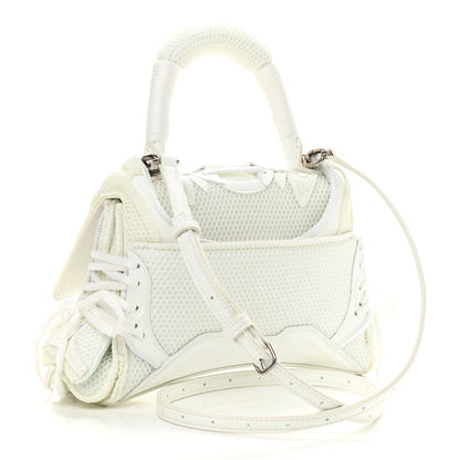 Balenciaga Faux Calfskin Fabric Glow In The Dark Small Sneakerhead Top Handle Bag White 3 of 9