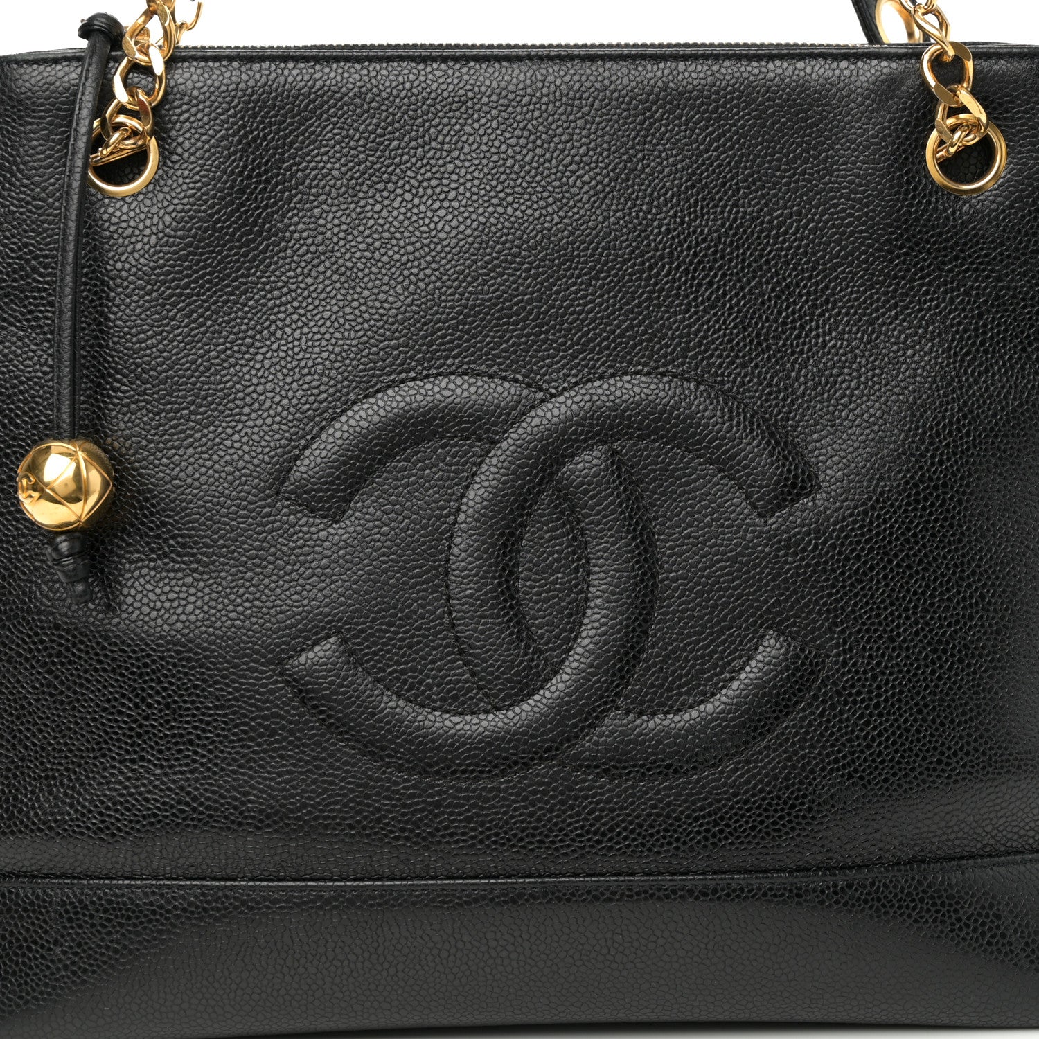 Chanel Caviar Large CC Shoulder Bag Black 9 of 11