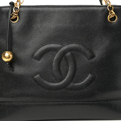 Chanel Caviar Large CC Shoulder Bag Black 9 of 11