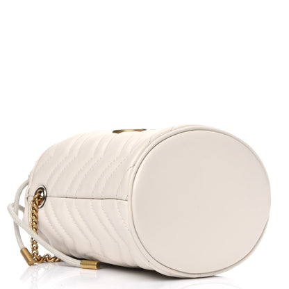 Gucci Calfskin Matelasse Mini GG Marmont 2.0 Bucket Bag White 3 of 4