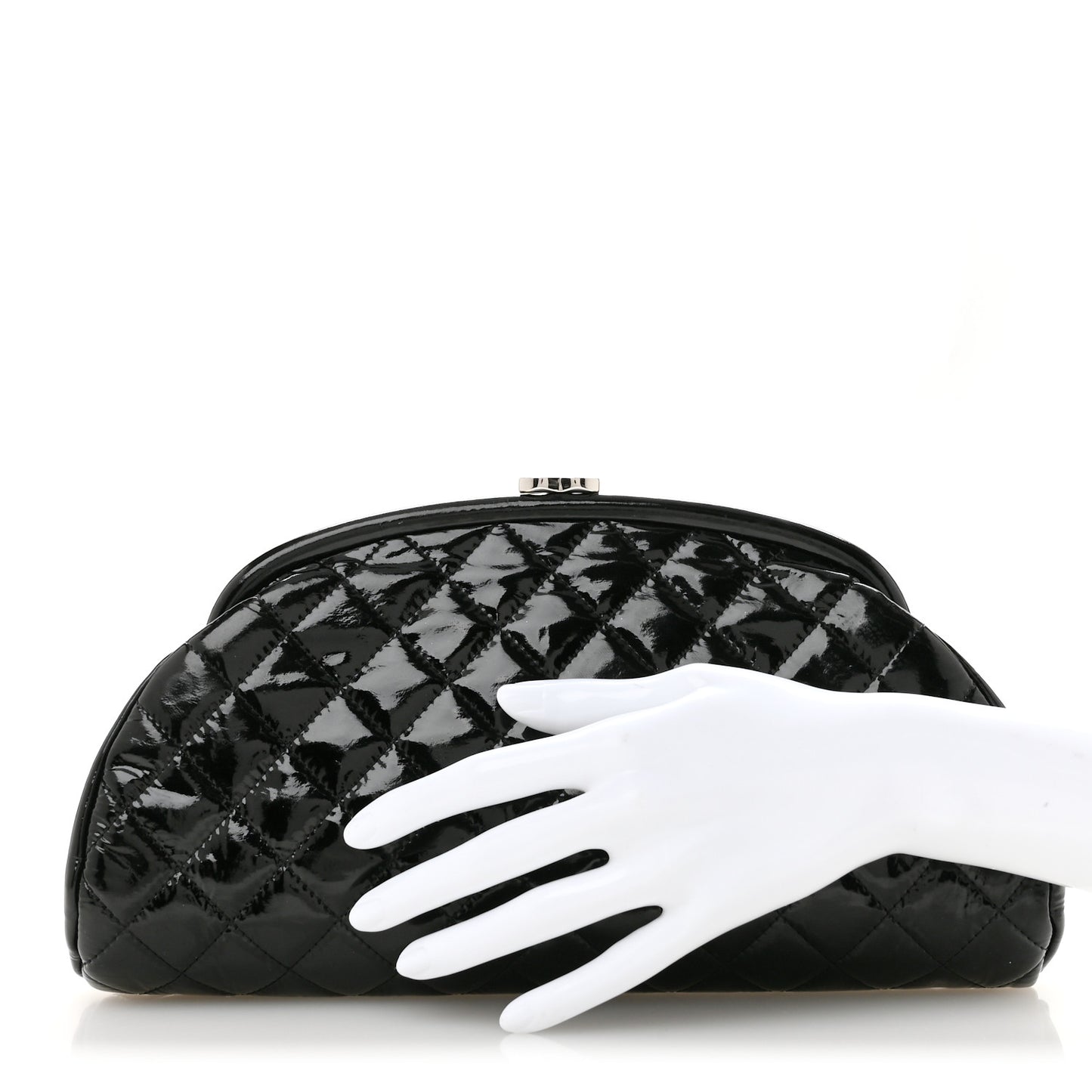 Patent Quilted Timeless Clutch Black