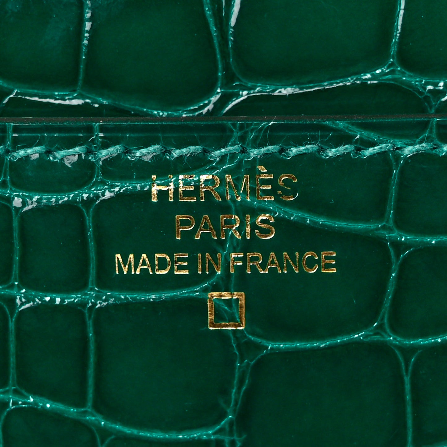 Shiny Alligator Constance Long Wallet Vert Emeraude