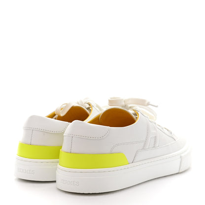 Hermes Calfskin Deep Sneakers 39 White Yellow 4 of 11