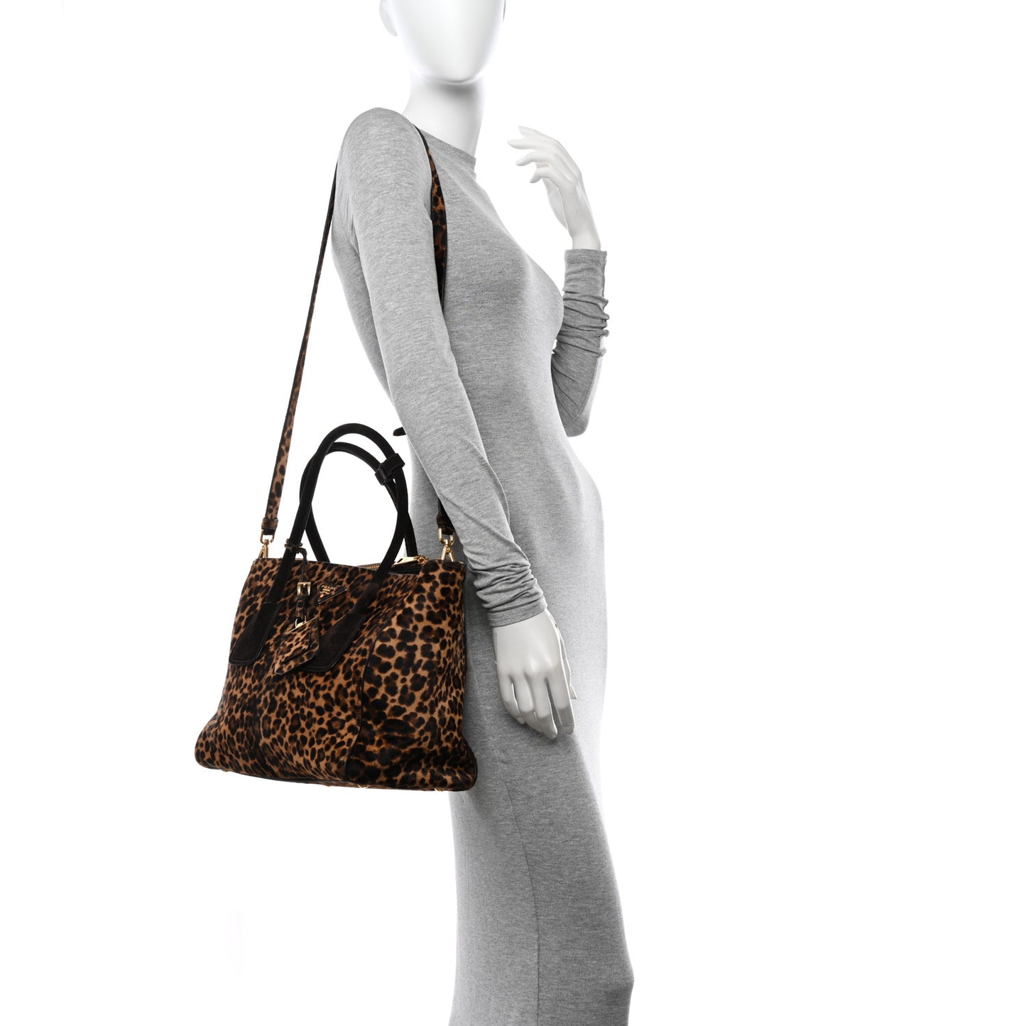 Cavallino Leopard Print Twin Pocket Tote Miele Moro