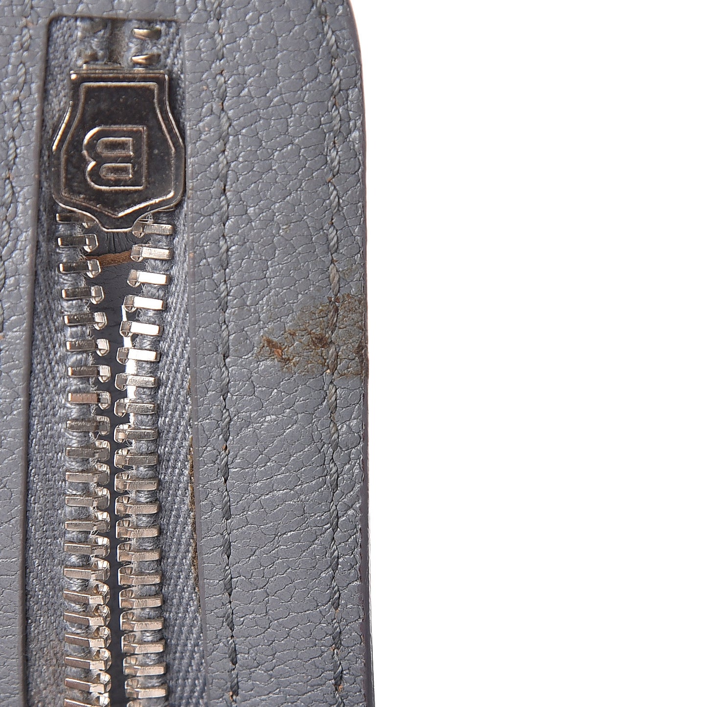 Chevre Silver Metallic Edge Hardware City Bleu Acier