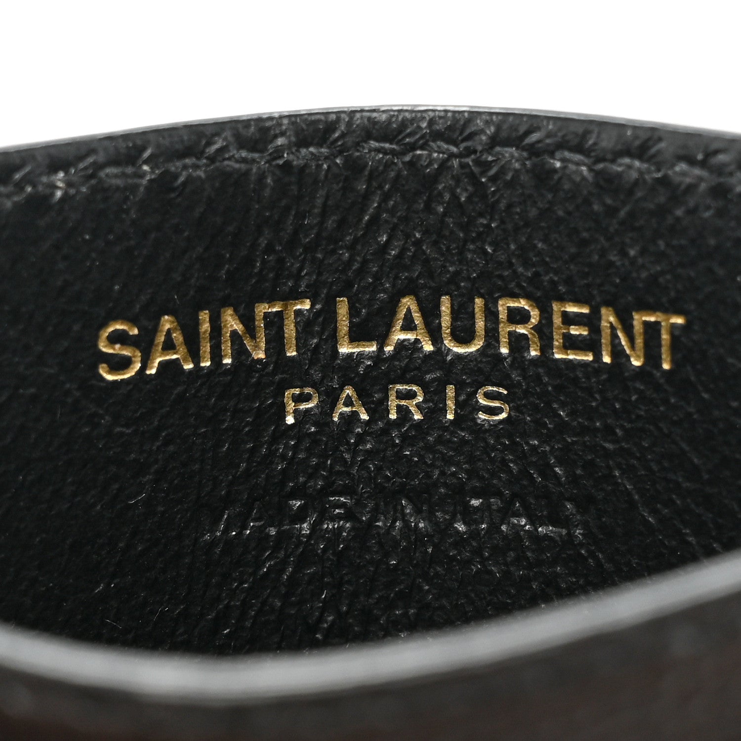 Saint Laurent Grain De Poudre Matelasse Chevron Monogram Credit Card Case Black 6 of 9