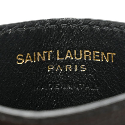 Saint Laurent Grain De Poudre Matelasse Chevron Monogram Credit Card Case Black 6 of 9