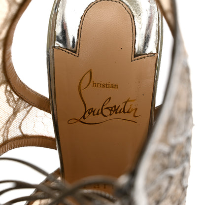 Christian Louboutin Metallic Dentelle Lurex Jose Altafine 150 Bootie 36.5 Silver 6 of 11