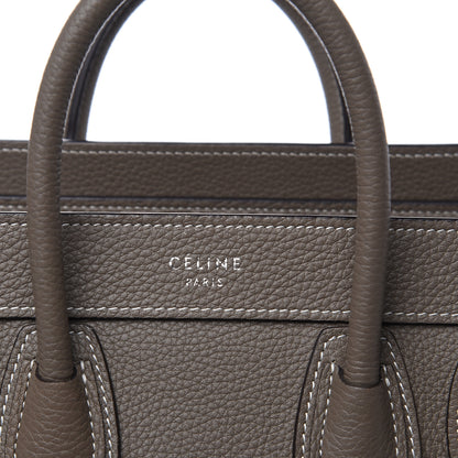 Celine Drummed Calfskin Nano Luggage Souris 8 of 11