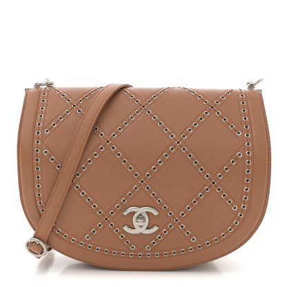 Chanel Calfskin Coco Eyelets Small Flap Bag Camel 1 of 14
