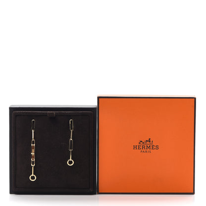 Hermes 18K Yellow Gold TPM Kelly Chaine Earrings 6 of 6