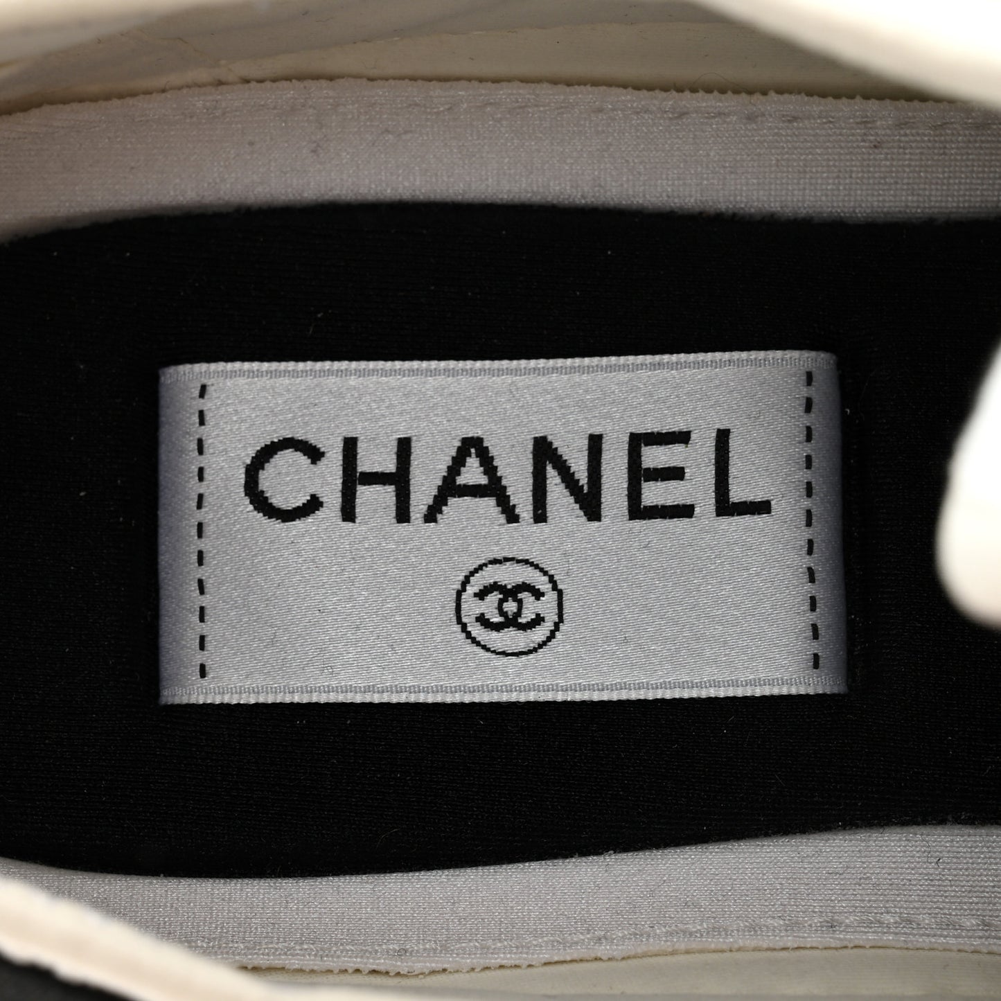 Velvet Calfskin Mixed Fibers CC Sneakers 39.5 Ivory Black