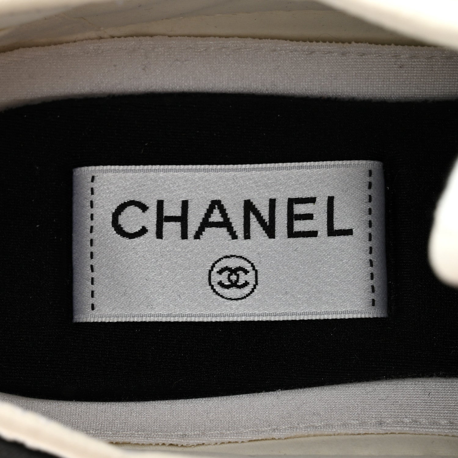 Chanel Velvet Calfskin Mixed Fibers CC Sneakers 39.5 Ivory Black 7 of 12