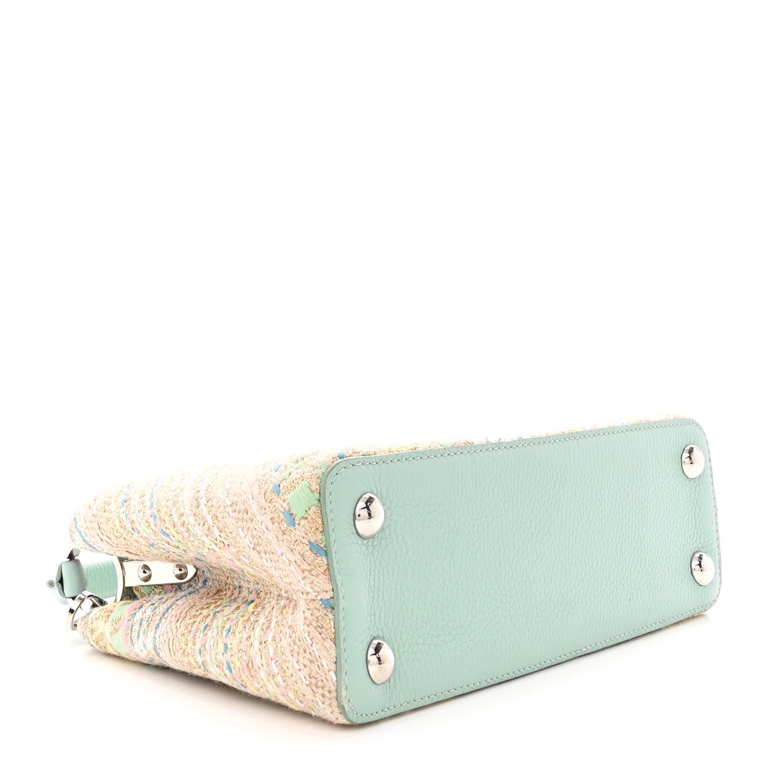 Louis Vuitton Tweed Taurillon Capucines BB Multicolor Light Blue 4 of 12
