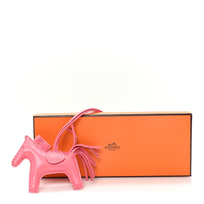 Hermes Milo Lambskin Grigri Rodeo Horse Bag Charm PM Rose Azalee 4 of 4