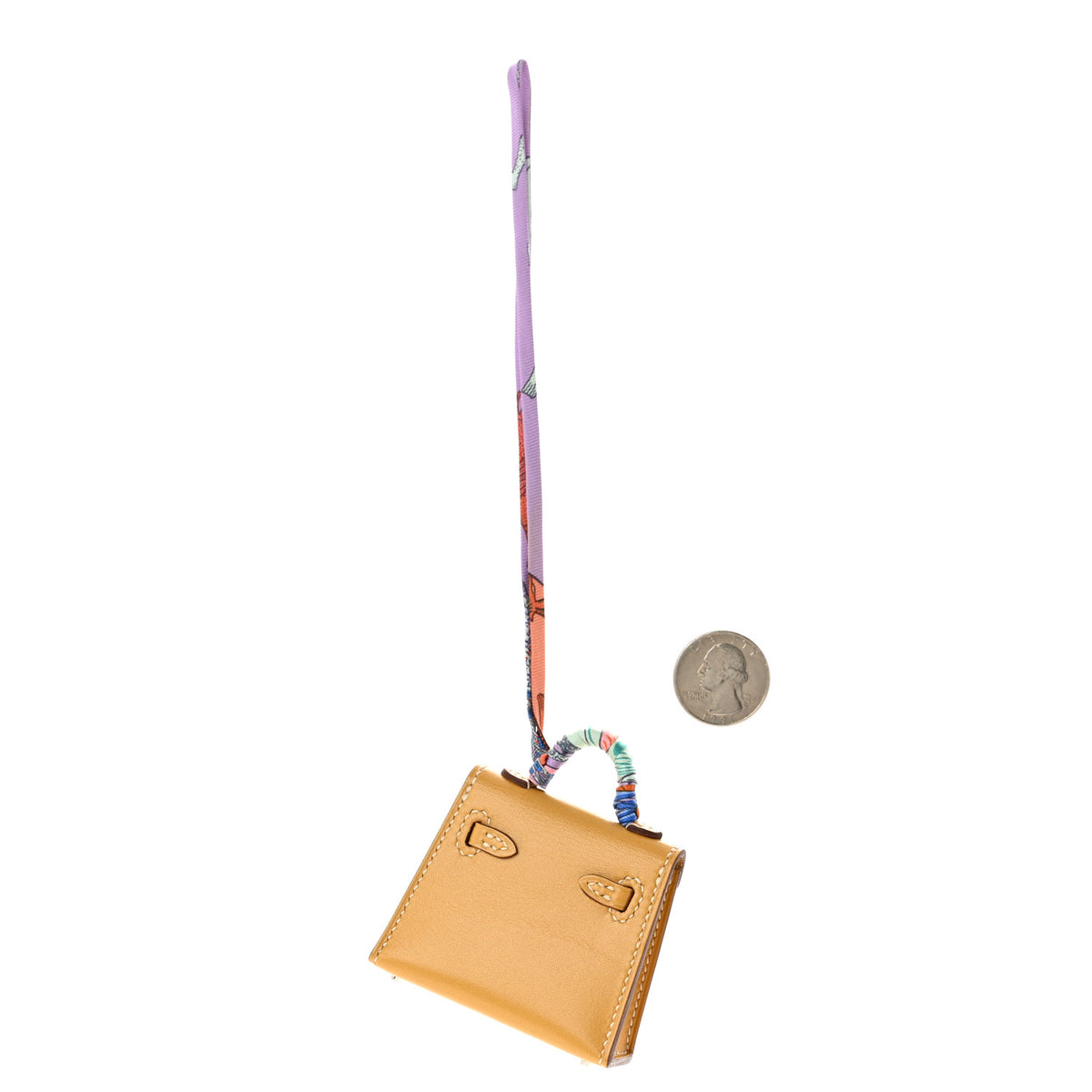 Hermes Tadelakt Mini Kelly Twilly Bag Charm Paille 2 of 8