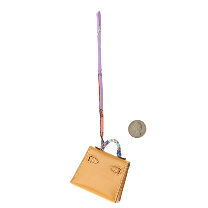 Hermes Tadelakt Mini Kelly Twilly Bag Charm Paille 2 of 8