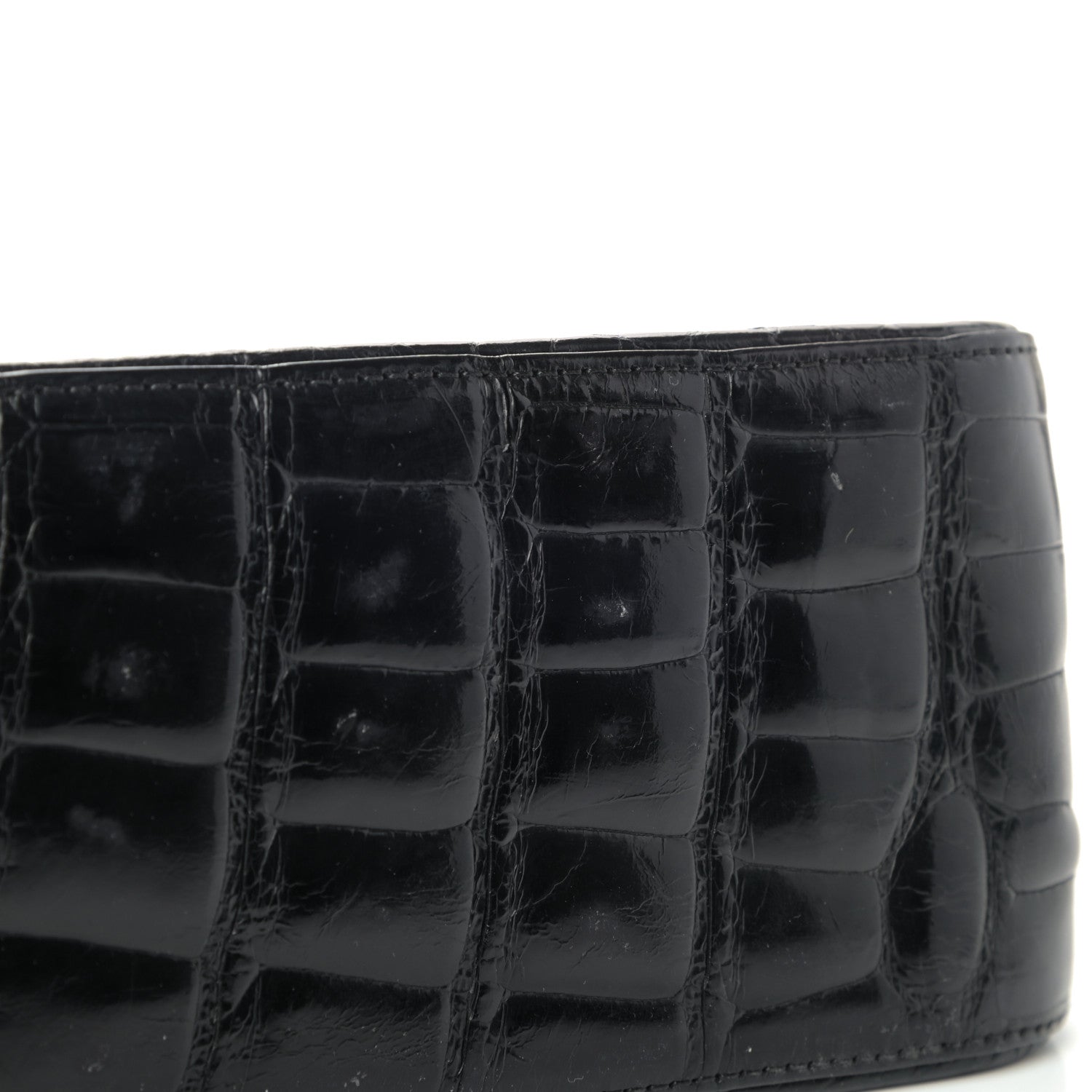 Chanel Shiny Crocodile Jumbo Single Flap Black 10 of 11