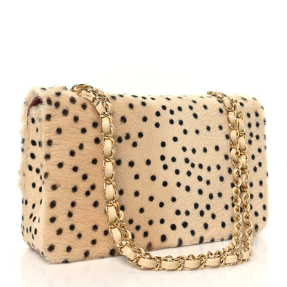 Chanel Pony Hair Cheetah Printed Creative Fabrics Flap Light Beige Black 2 of 9