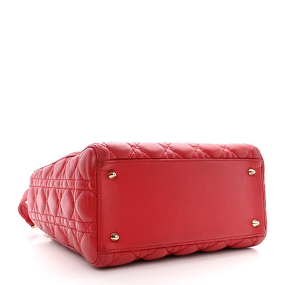 Christian Dior Lambskin Cannage Medium Lady Dior Red 4 of 10