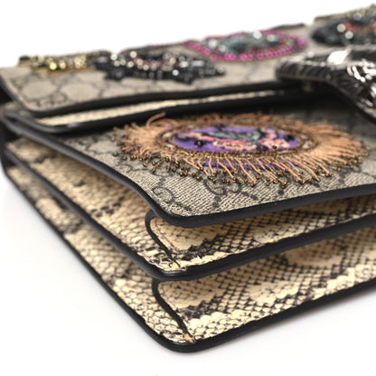 Gucci GG Supreme Monogram Snakeskin Crystal Embroidered Medium Dionysus Shoulder Bag 9 of 10
