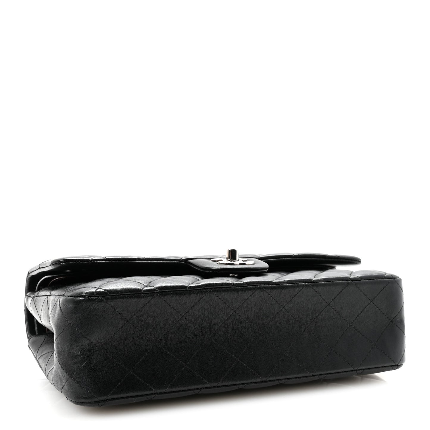 Lambskin Quilted Medium Double Flap Black