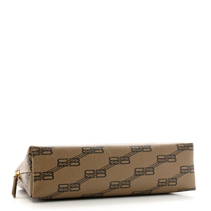 Balenciaga Coated Canvas BB Monogram Signature Toiletry Pouch Beige Brown 4 of 7