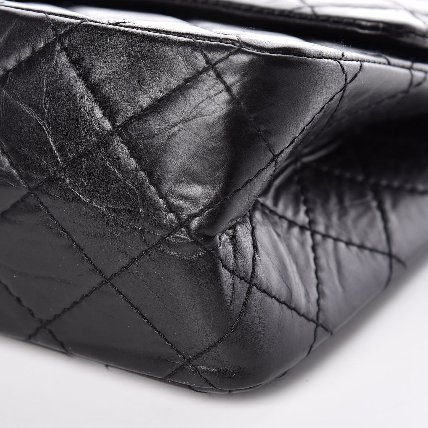 Aged Calfskin Quilted 2.55 Reissue 226 Flap Black