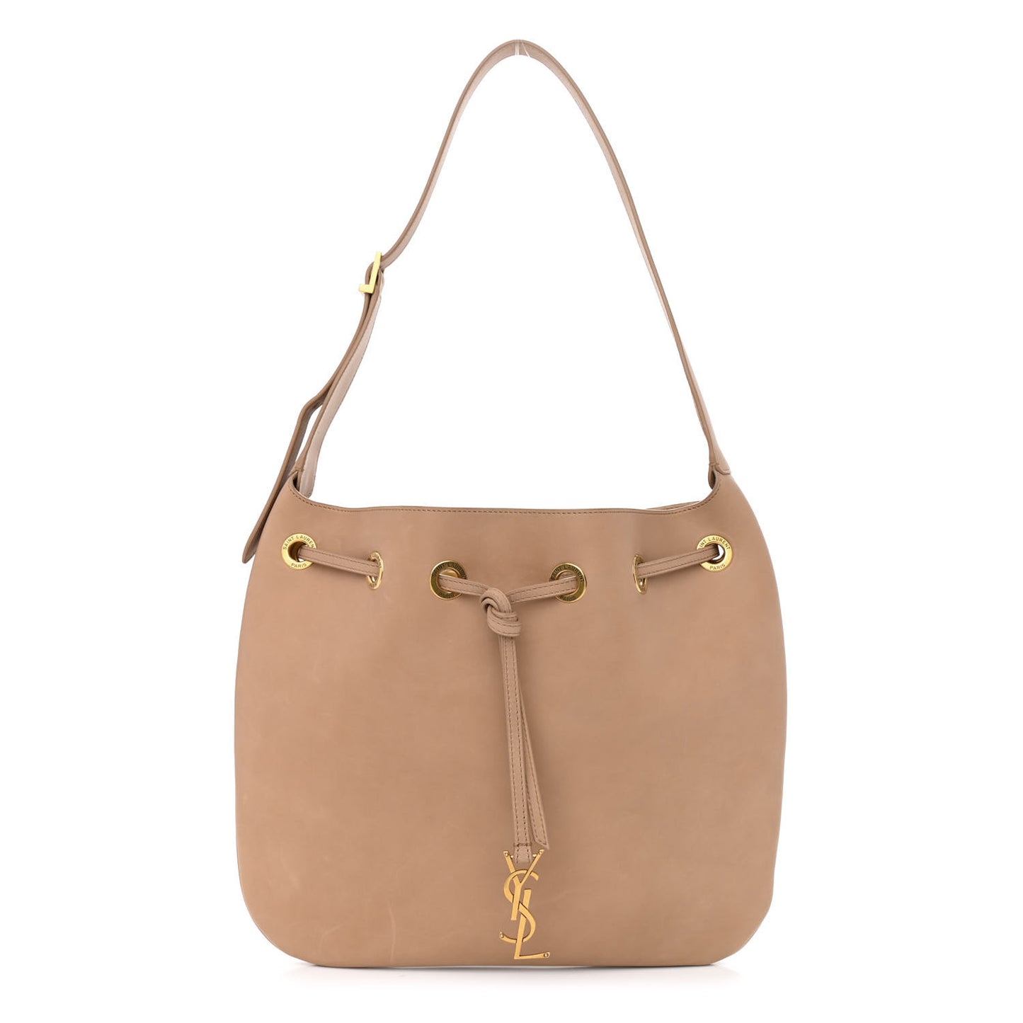 Calfskin Medium Paris VII Flat Hobo Biscuit Beige