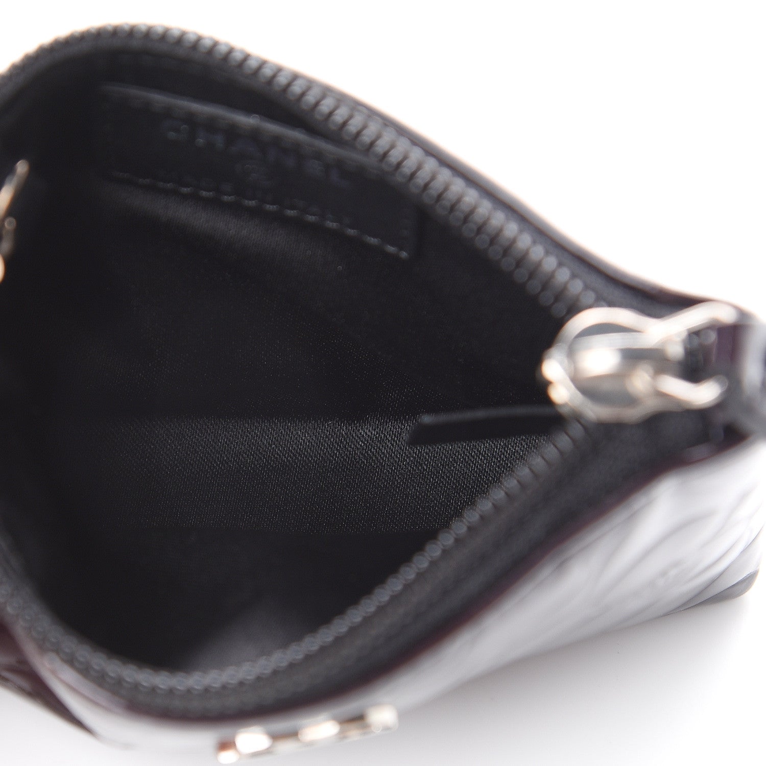 Chanel Patent Camellia Embossed Key Holder Case Black 4 of 5
