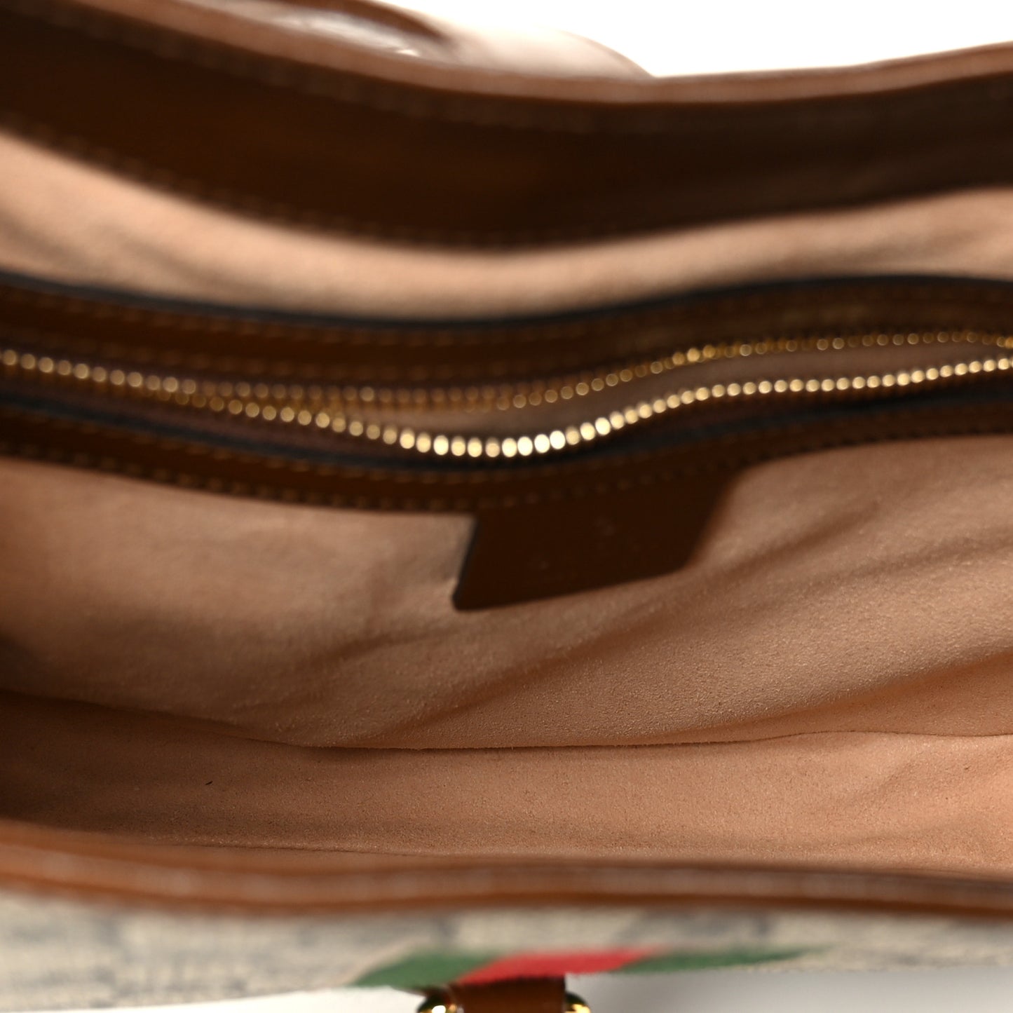 GG Supreme Monogram Azalea Calfskin Web Small Jackie 1961 Hobo Beige Ebony Brown Sugar
