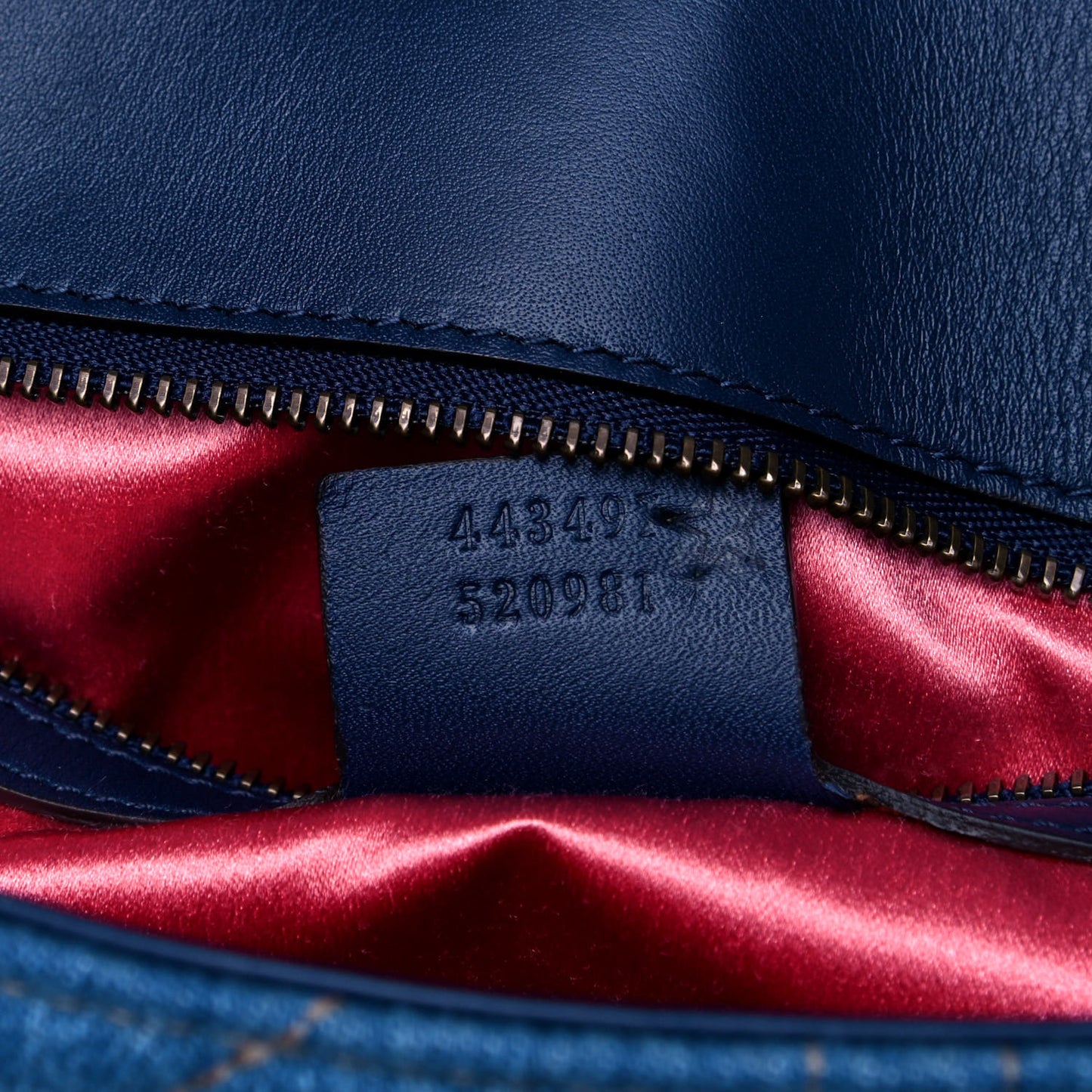 Denim Matelasse Pearl Studded Small GG Marmont Shoulder Bag Blue