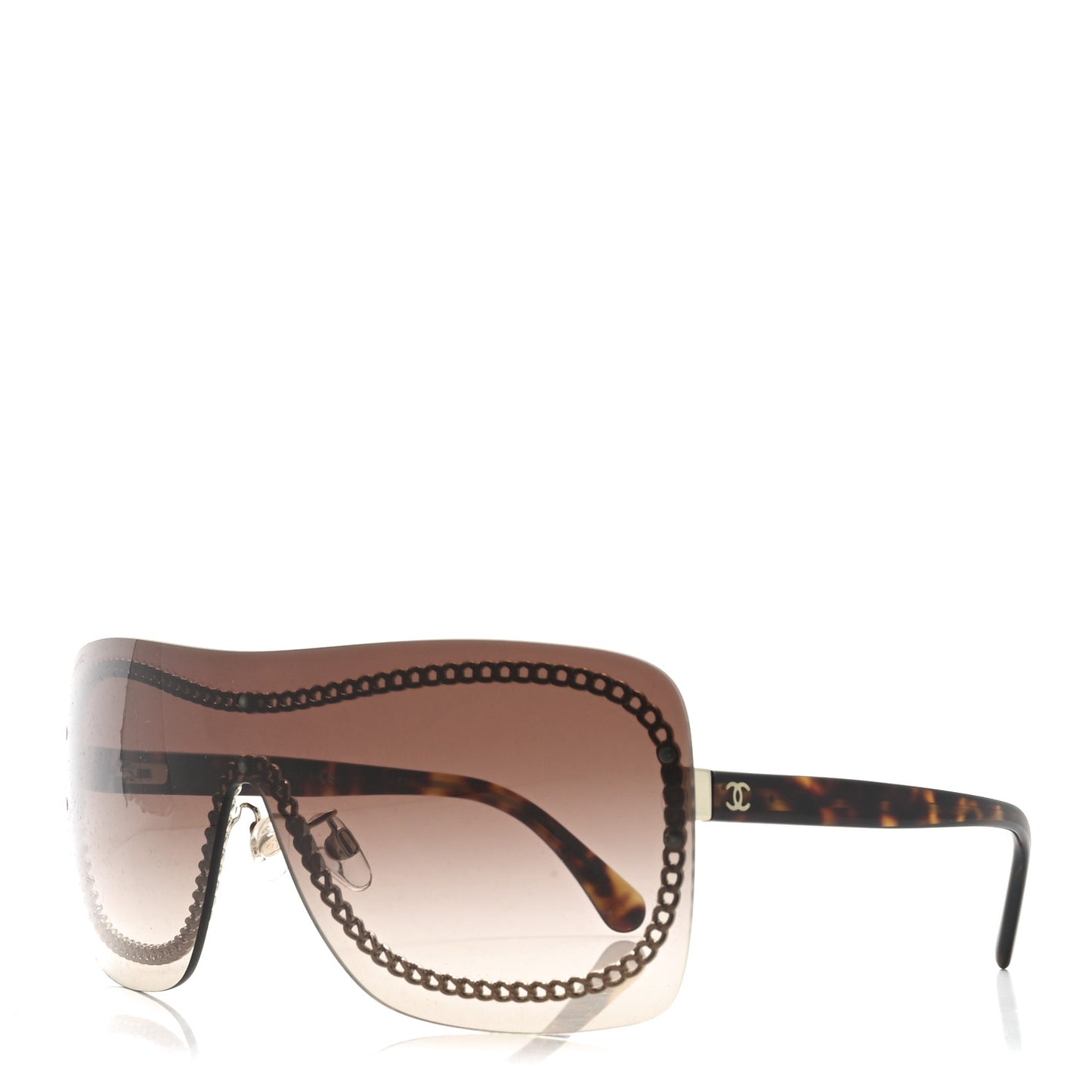 Rimless Shield Sunglasses 4243 Gradient Tortoise