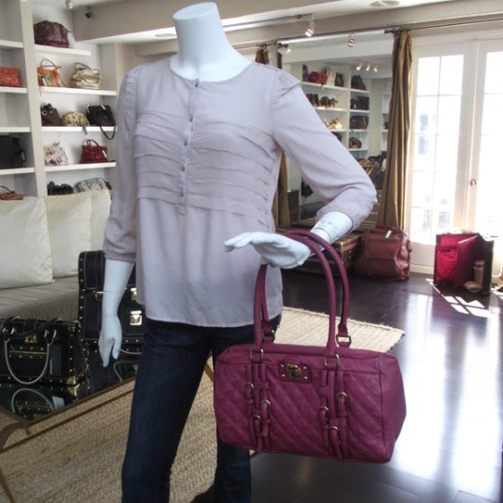 Marc Jacobs Leather Quilted Damen Bowler Fuchsia 2 of 13