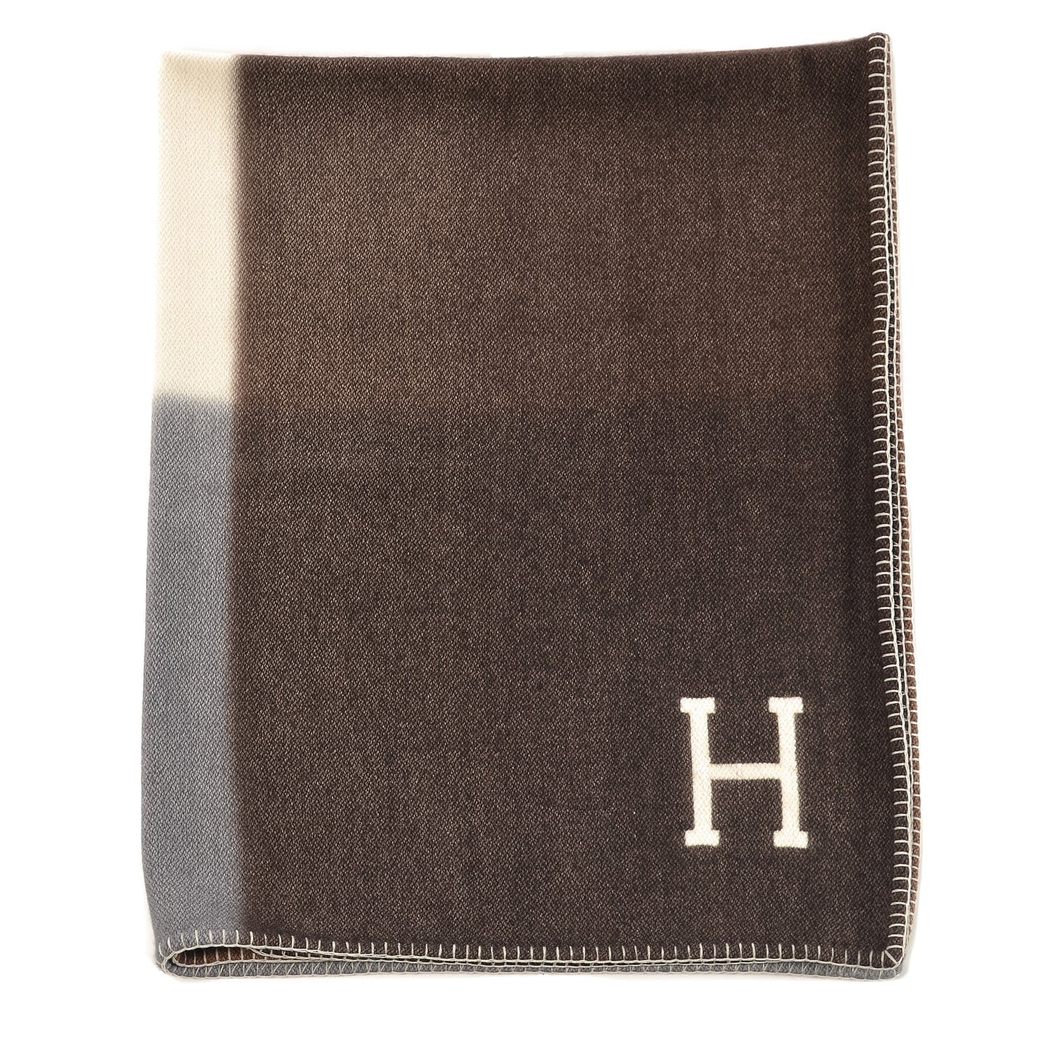 Hermes Cashmere Tangram Avalon Blanket Sable Galet 1 of 4