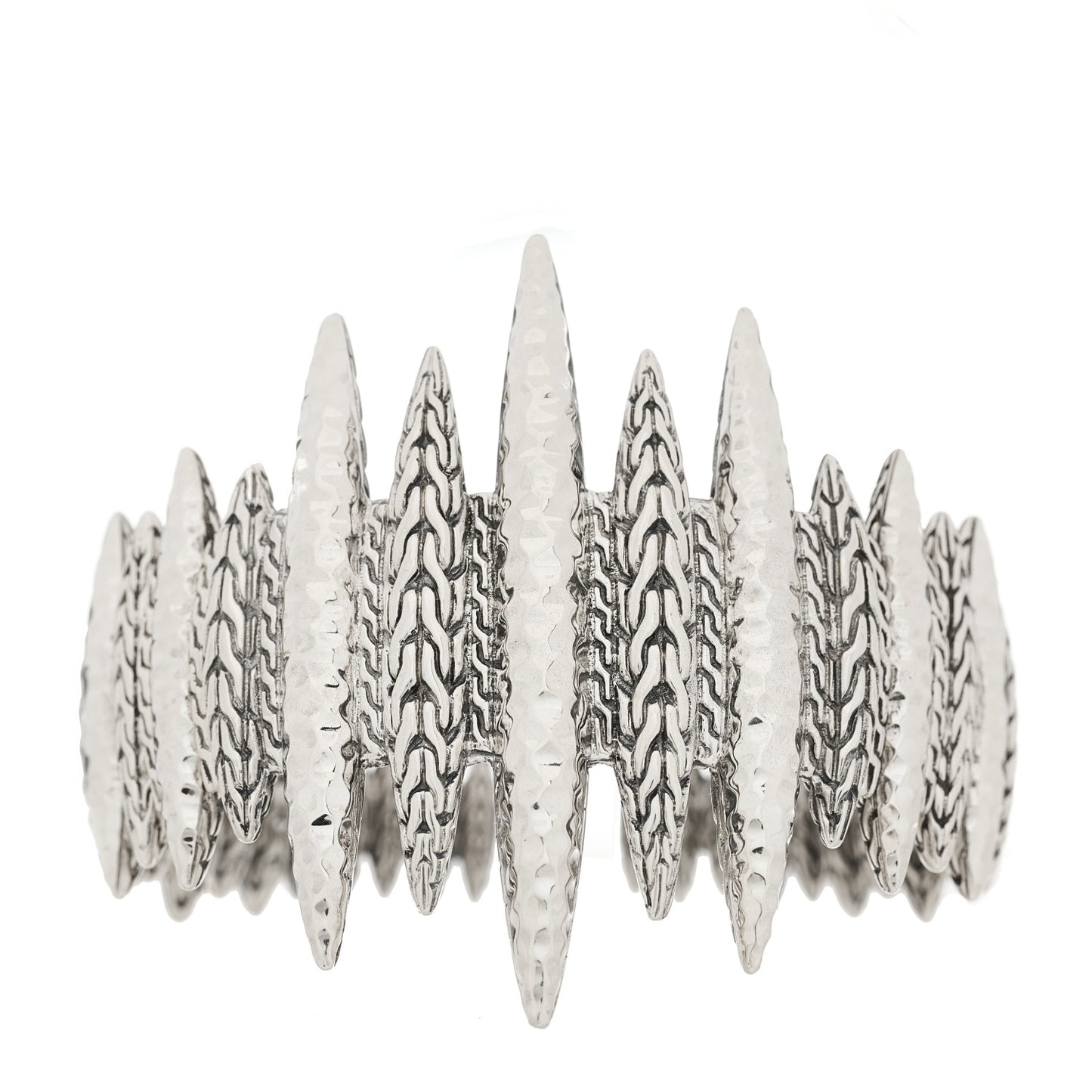 Sterling Silver Classic Chain Spear Cuff Bracelet