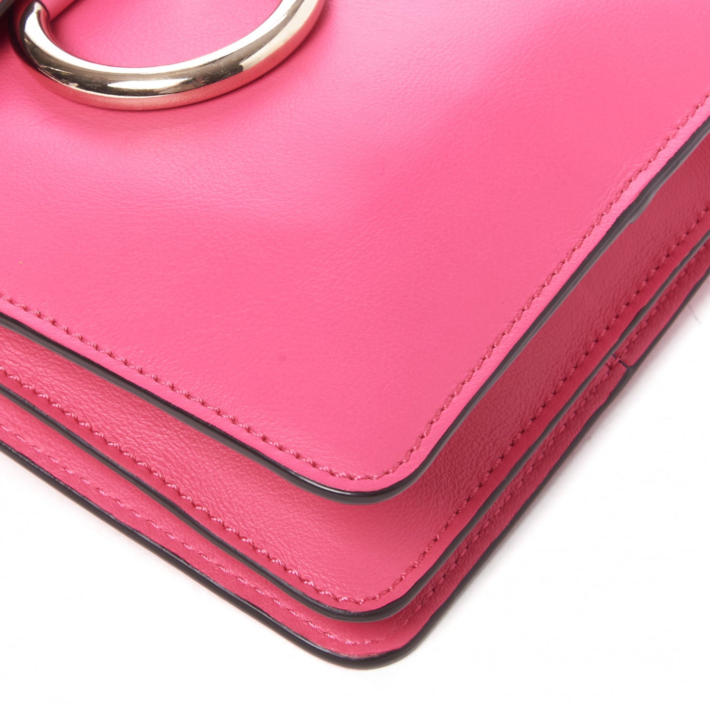Suede Calfskin Mini Faye Bracelet Bag Fuchsia Rose