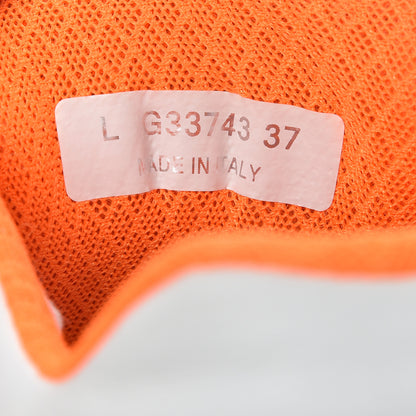 Chanel Nylon Calfskin Suede CC Womens Sneakers 37 White Orange 8 of 15