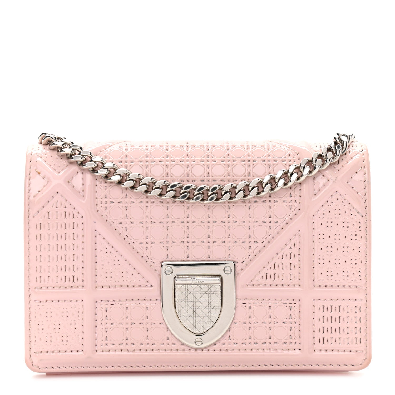 Christian Dior Patent Micro-Cannage Baby Diorama Flap Bag Pale Pink 1 of 13