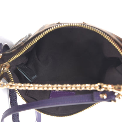 Fendi Zucca Vitello Elite Mini Pouch Crossbody Tobacco Viola 5 of 7