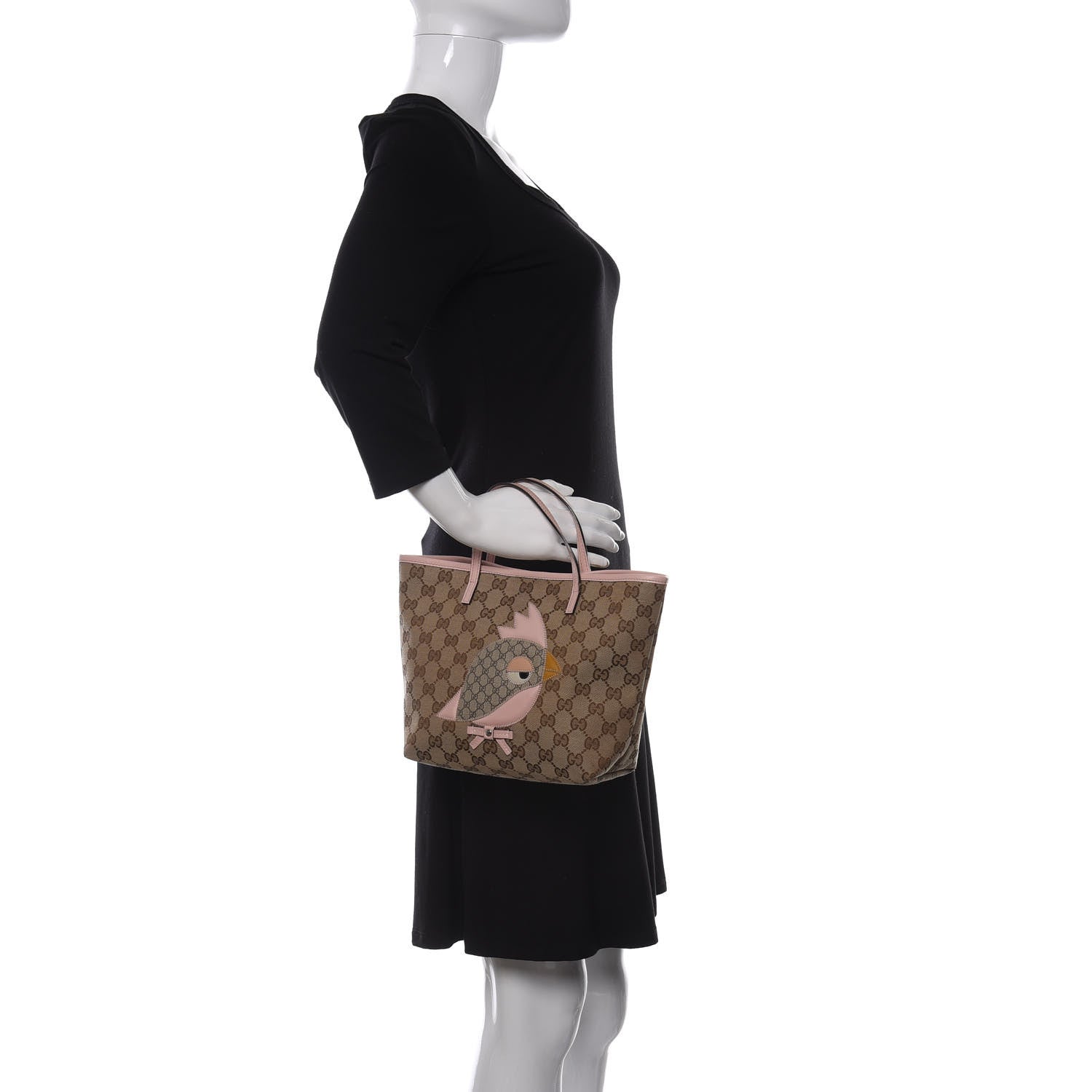 Gucci GG Monogram Mini Zoo Bird Tote Pink 2 of 9