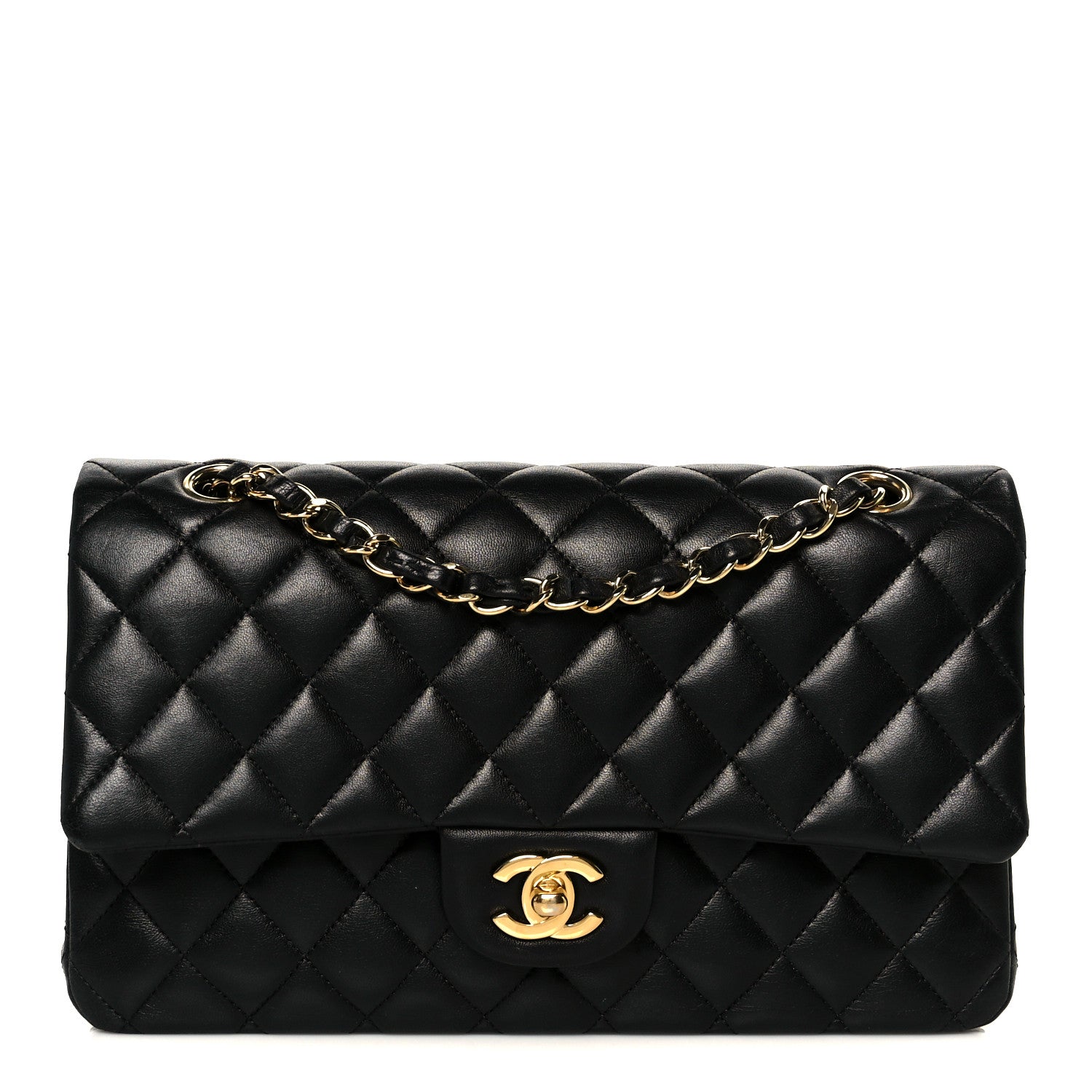 Chanel Lambskin Quilted Medium Double Flap Black 1 of 11