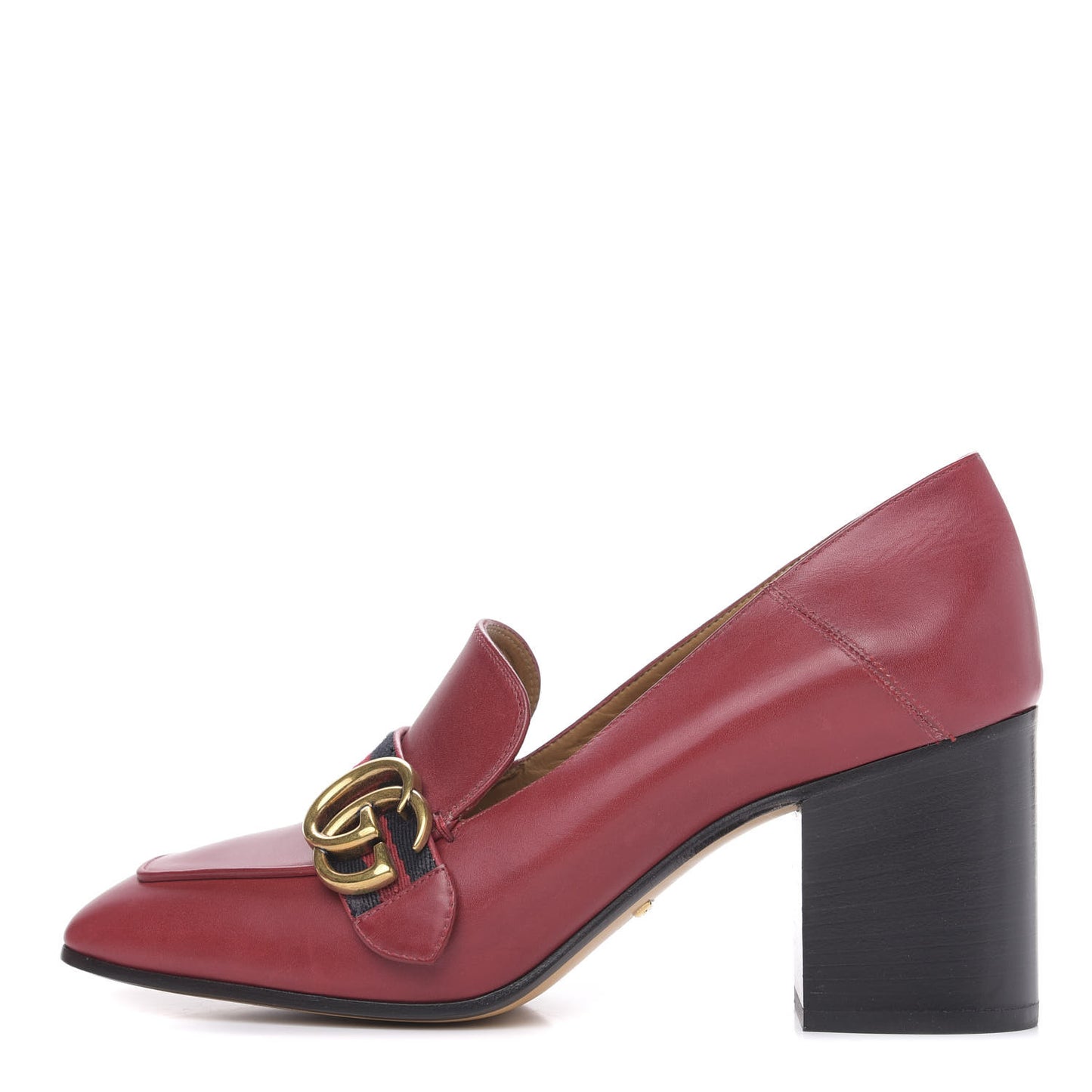 Calfskin Web Peyton Loafer Pumps 38 Hibiscus Red
