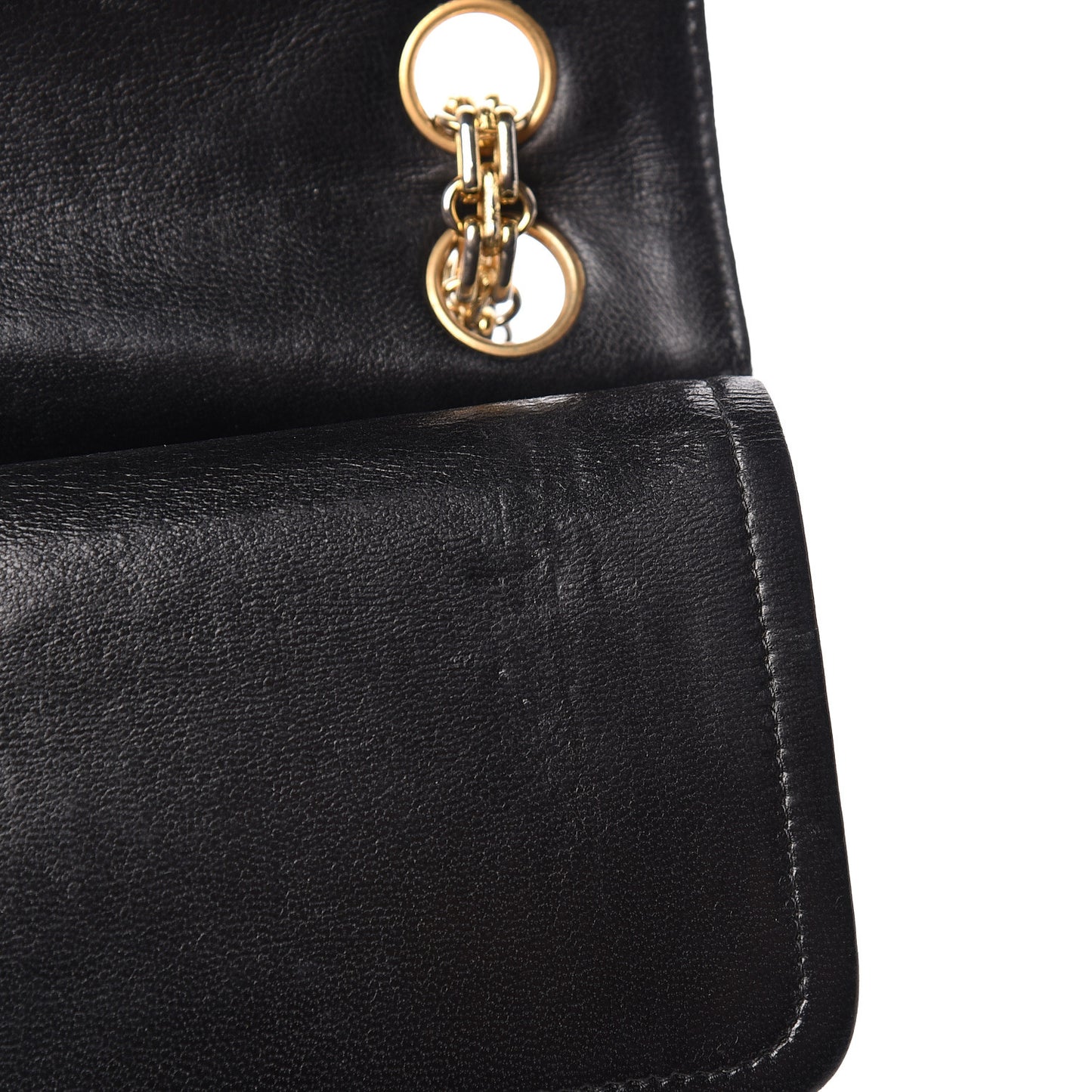 Lambskin Quilted Medium Double Flap Bijoux Chain Black