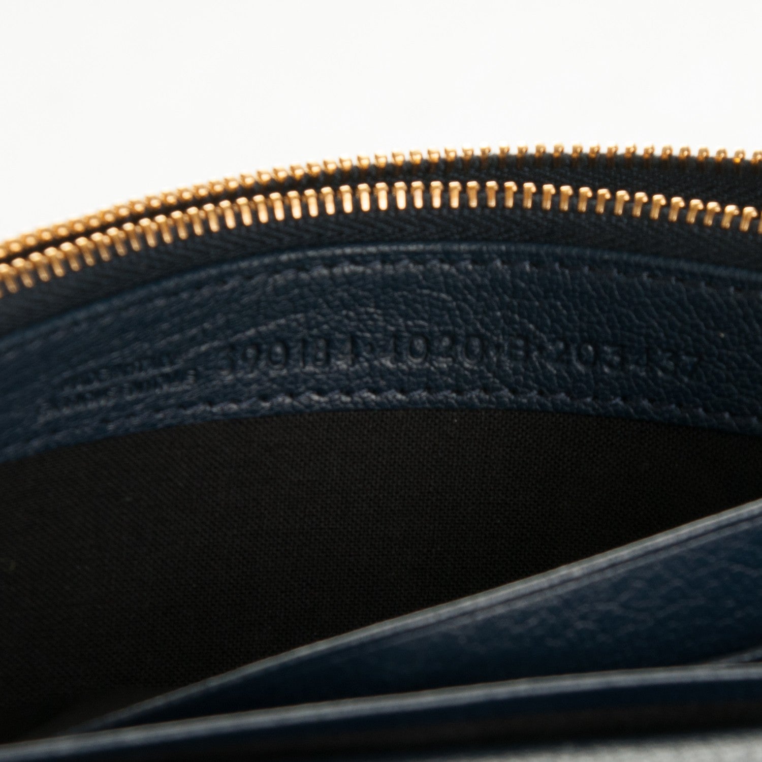 Balenciaga Chevre Gold Metallic Edge Hardware Money Wallet Bleu Nuit 7 of 7