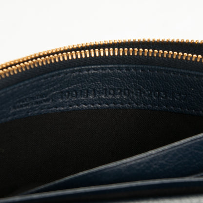 Balenciaga Chevre Gold Metallic Edge Hardware Money Wallet Bleu Nuit 7 of 7