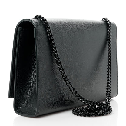 Saint Laurent Grain De Poudre Medium Classic Monogram Monochrome Kate Satchel Black 3 of 11