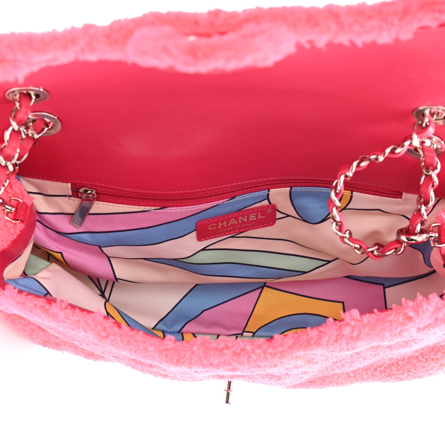 Lambskin Calfskin Mixed Fibers Quilted Medium Flap Pink